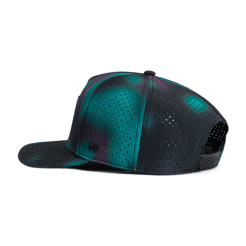 Melin Odysea Stacked Hydro Aura Snapback Hat - Black, Teal Melin