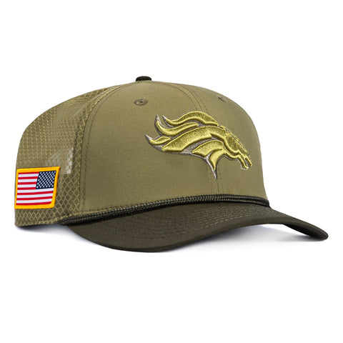 New Era 9Seventy Salute to Service Denver Broncos United States Flag Patch Stretch Snapback Hat - Olive, Green New Era