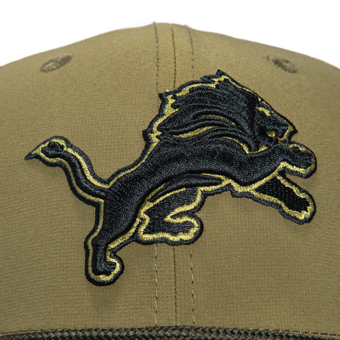 New Era 9Seventy Salute to Service Detroit Lions United States Flag Patch Stretch Snapback Hat - Olive, Green New Era