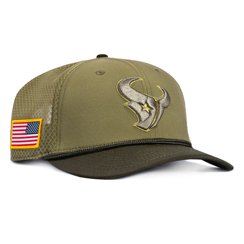 New Era 9Seventy Salute to Service Houston Texans United States Flag Patch Stretch Snapback Hat - Olive, Green New Era