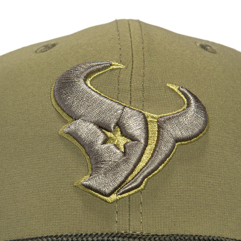 New Era 9Seventy Salute to Service Houston Texans United States Flag Patch Stretch Snapback Hat - Olive, Green New Era