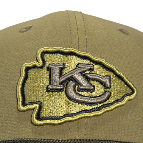 New Era 9Seventy Salute to Service Kansas City Chiefs United States Flag Patch Stretch Snapback Hat - Olive, Green New Era