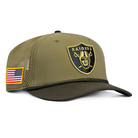 New Era 9Seventy Salute to Service Las Vegas Raiders United States Flag Patch Stretch Snapback Hat - Olive, Green New Era