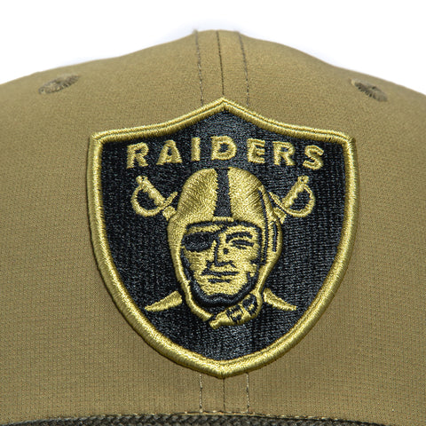 New Era 9Seventy Salute to Service Las Vegas Raiders United States Flag Patch Stretch Snapback Hat - Olive, Green New Era