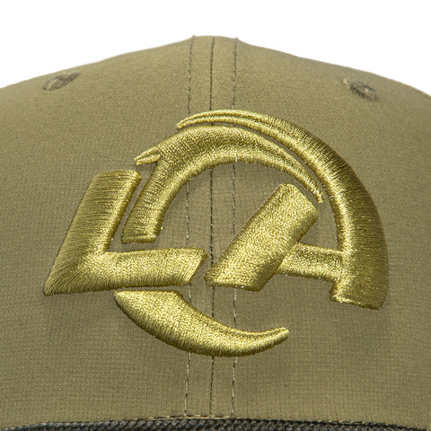 New Era 9Seventy Salute to Service Los Angeles Rams United States Flag Patch Stretch Snapback Hat - Olive, Green New Era