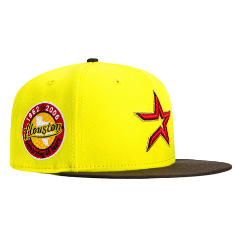 New Era 59Fifty Swarm Pack Houston Astros 45 Years Patch Hat - Gold, Brown New Era