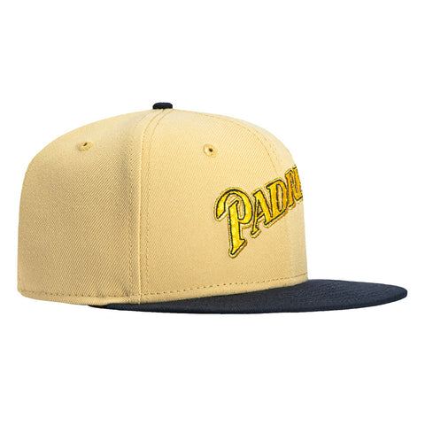 New Era 59Fifty Swarm Pack San Diego Padres Honey Comb Fill Word Hat - Tan, Navy New Era
