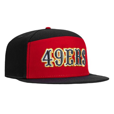 New Era 59Fifty Split Panel San Francisco 49ers Word Hat - Red, Black New Era