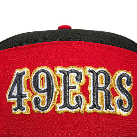 New Era 59Fifty Split Panel San Francisco 49ers Word Hat - Red, Black