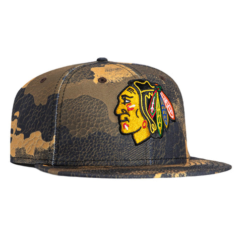 New Era 59Fifty Camo Skin Chicago Blackhawks Hat - Brown New Era