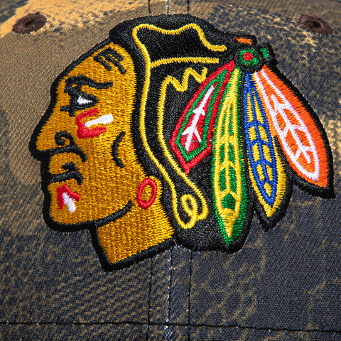 New Era 59Fifty Camo Skin Chicago Blackhawks Hat - Brown