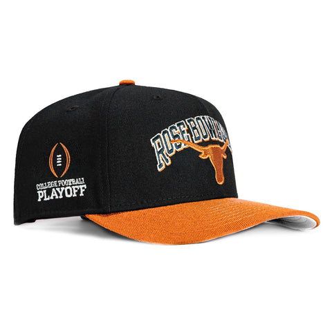 New Era 9Seventy Texas Longhorns College Football Playoff Patch Rose Bowl Game Stretch-Snapback Hat - Black, Burnt Orange New Era