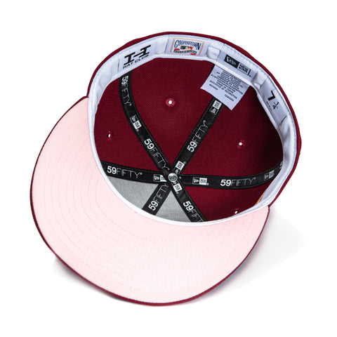 New Era 59Fifty New York Mets 50th Anniversary Patch Script Pink UV Hat - Cardinal New Era