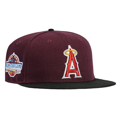 New Era 59Fifty Los Angeles Angels 2018 All Star Game Patch Light Blue UV Hat - Maroon, Black New Era