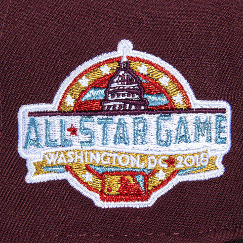 New Era 59Fifty Los Angeles Angels 2018 All Star Game Patch Light Blue UV Hat - Maroon, Black New Era