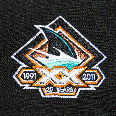 New Era 59Fifty San Jose Sharks 20th Anniversary Patch Hat - Black
