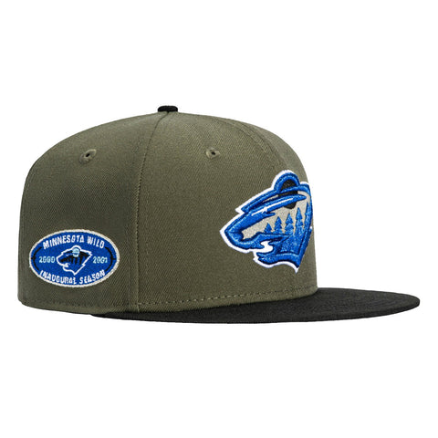 New Era 59Fifty Minnesota Wild Inaugural Patch Hat - Olive, Black, Royal, Metallic Silver New Era
