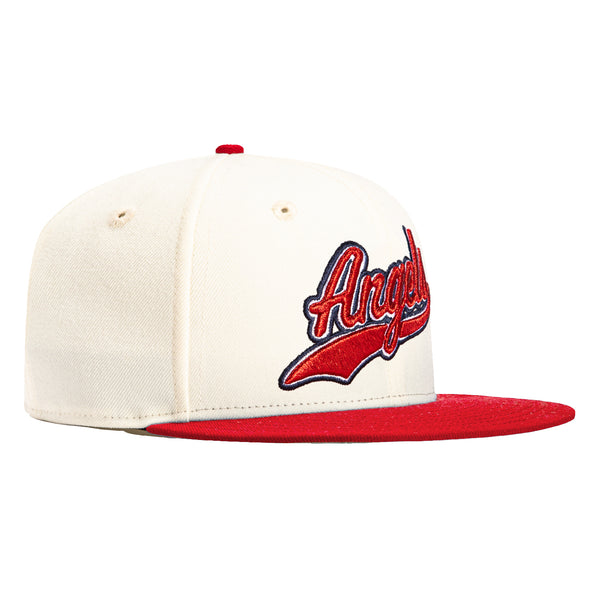 New Era 59Fifty Los Angeles Angels Script Hat - White, Red  display picture 3