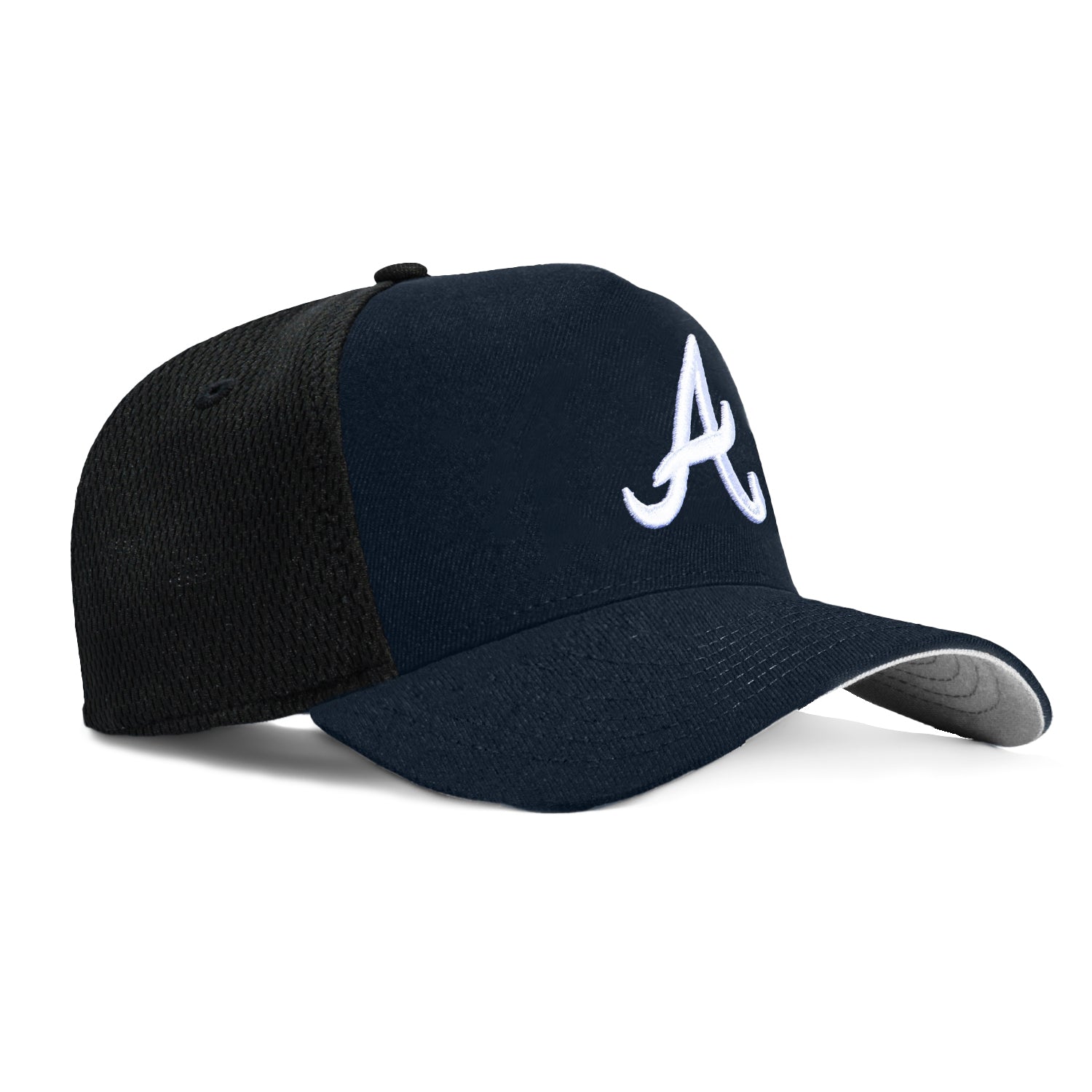 Atlanta Braves キャップ ネイビー New Era 9Forty A-Frame Atlanta Braves Snapback Hat - Navy, Black