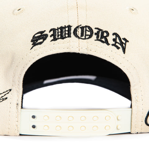 Sworn To Us Poetry in Motion Snapback Hat - Natural, Black Sworn To Us