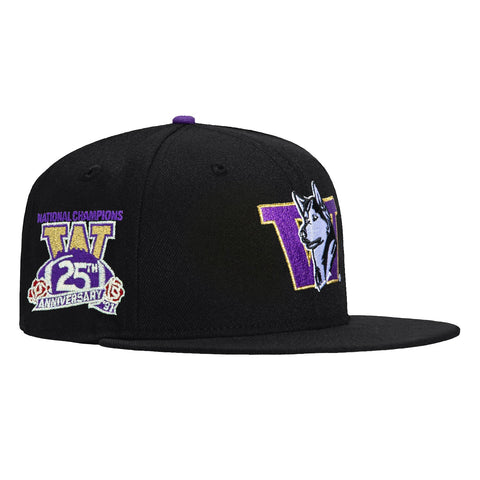 New Era 59Fifty Washington Huskies 25th Anniversary Patch Hat - Black New Era