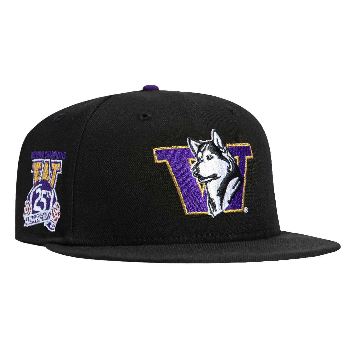 New Era 59Fifty Washington Huskies 25th Anniversary Patch Hat