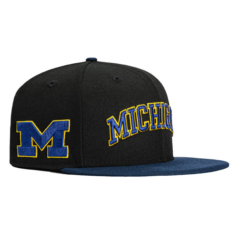 New Era 59Fifty Michigan Wolverines Logo Patch Arch Hat - Black, Navy New Era