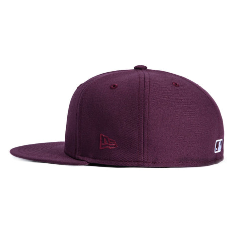 New Era 59Fifty Oakland Athletics Hat - Plum, White New Era