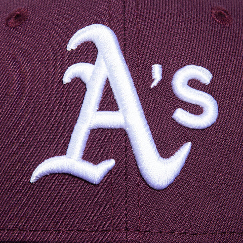 New Era 59Fifty Oakland Athletics Hat - Plum, White New Era