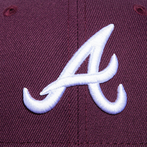 New Era 59Fifty Atlanta Braves Hat - Plum, White New Era