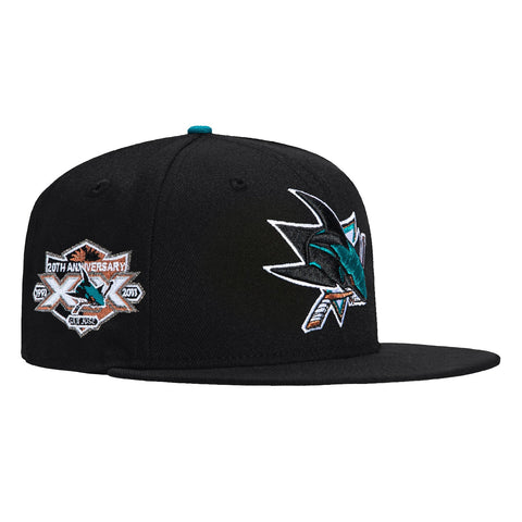 New Era 59Fifty San Jose Sharks 20th Anniversary Patch Hat - Black New Era