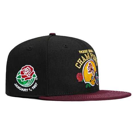 New Era 59Fifty Arizona State Sun Devils 1987 Rose Bowl Patch Rose Bowl Champions Hat - Black, Maroon New Era
