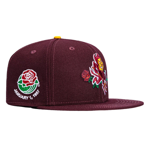 New Era 59Fifty Arizona State Sun Devils 1987 Rose Bowl Patch Sparky Rose Hat - Maroon New Era