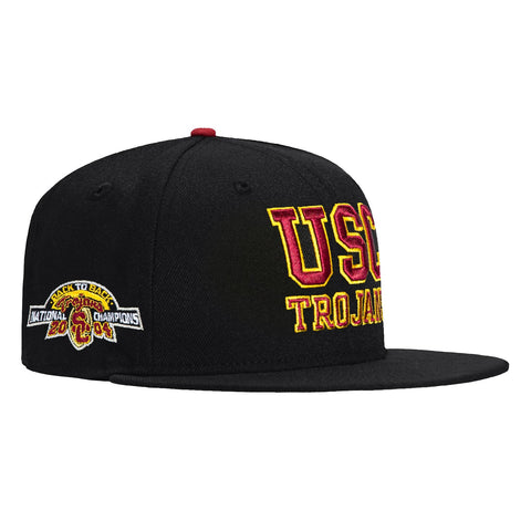 New Era 59Fifty USC Trojans Back To Back 2004 National Champions Patch Word Hat - Black New Era
