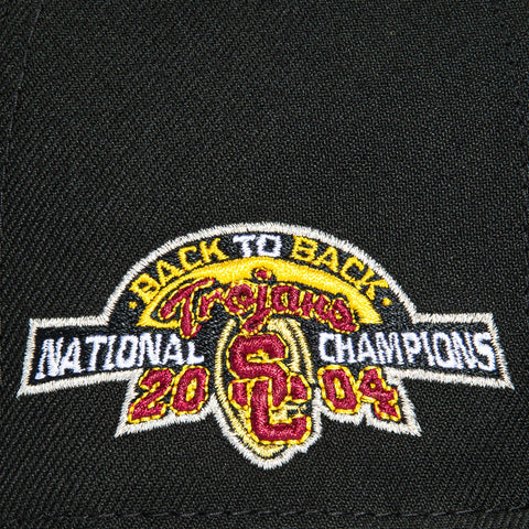 New Era 59Fifty USC Trojans Back To Back 2004 National Champions Patch Word Hat - Black New Era