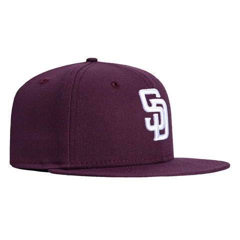 New Era 59Fifty San Diego Padres Hat - Plum, White New Era