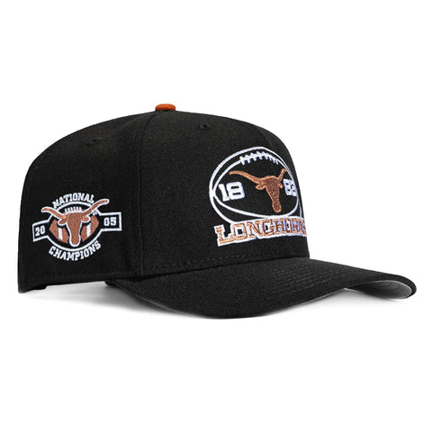 New Era 9Seventy Texas Longhorns 2005 National Champions Patch 1883 Football Stretch-Snapback Hat - Black New Era