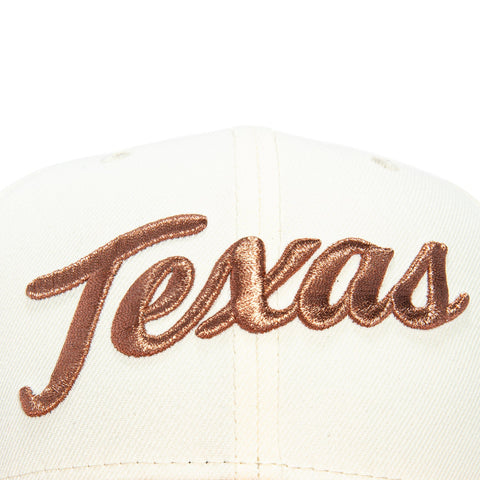 New Era 9Seventy Texas Longhorns Logo Patch Script Stretch-Snapback Hat - White, Burnt Orange New Era