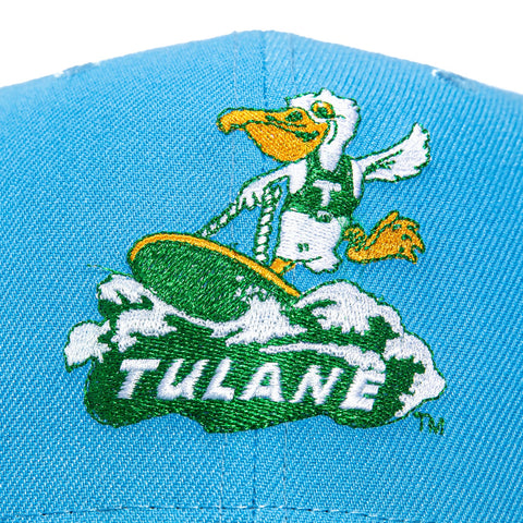 New Era 9Seventy Tulane Green Wave Riptide Stretch-Snapback Hat - Light Blue, Green New Era