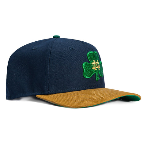 New Era 9Seventy Notre Dame Fighting Irish Shamrock Stretch-Snapback Hat - Navy, Gold New Era