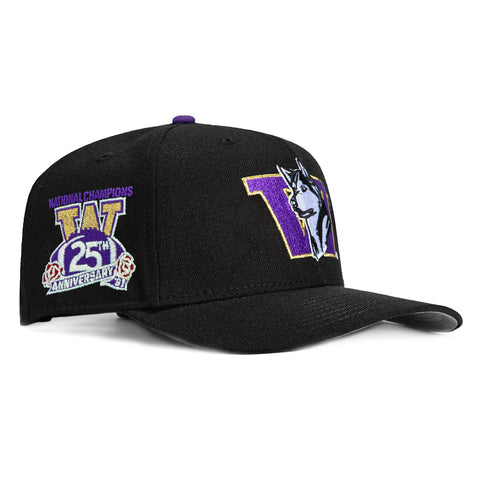 New Era 9Seventy Washington Huskies 25th Anniversary Patch Stretch-Snapback Hat - Black New Era