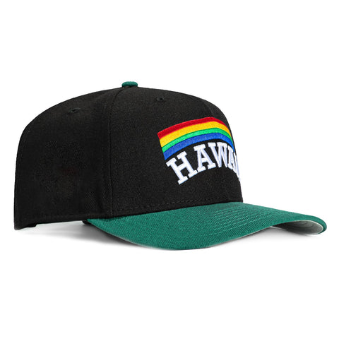 New Era 9Seventy Hawaii Warriors Retro Stretch-Snapback Hat - Black, Green New Era