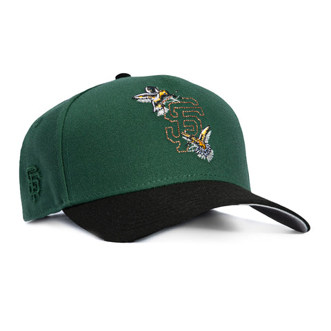 New Era 9Forty A-Frame San Francisco Giants Logo Patch Bird Stitch Snapback Hat - Green, Black New Era