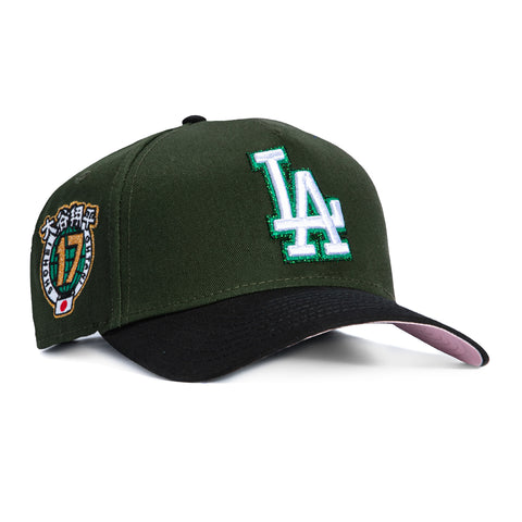 New Era 9Forty A-Frame Los Angeles Dodgers Shohei Ohtani 17 Patch Pink UV Snapback Hat - Green, Black New Era