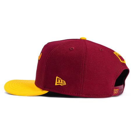 New Era 9Fifty A-Frame Cartoon Washington Commanders Logo Patch Snapback Hat - Cardinal, Gold