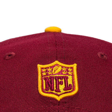 New Era 9Fifty A-Frame Cartoon Washington Commanders Logo Patch Snapback Hat - Cardinal, Gold