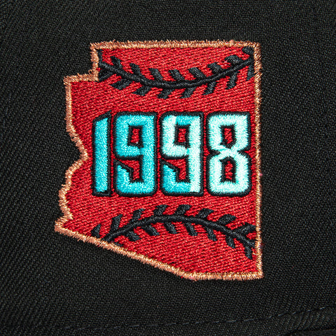 New Era 59Fifty Arizona Diamondbacks 1998 State 48 Patch D Hat - Black, Sedona Red, Teal New Era