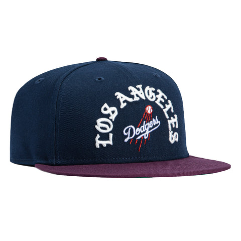 New Era 59Fifty Los Angeles Dodgers Old English Arch Hat - Navy, Maroon New Era