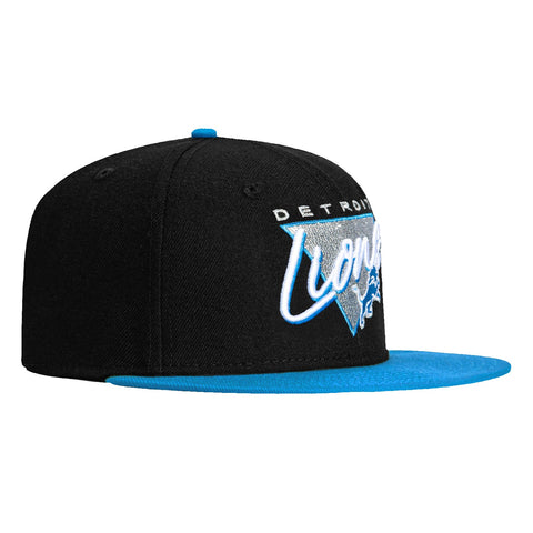 New Era 59Fifty Detroit Lions Vintage Triangle Hat - Black, Light Blue New Era