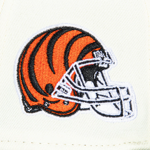 New Era 59Fifty Cincinnati Bengals Helmet Patch Script Hat - White, Black New Era